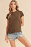 Aemi + Co Lettuce Edge Round Neck Short Sleeve T-Shirt