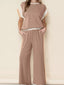 Color Block Detail Casual Two-piece Set