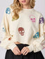 Sequin Skull Long Sleeve Sweatshirt