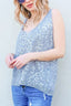 And The Why Leopard Foil Print Sleeveless Sweater Top