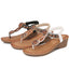 Rivet Decor Toe Post Wedge Sandals