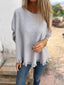 Full Size Round Neck Long Sleeve Knit Top with Lace Trim Plus Size