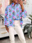 Floral Striped Button-Down Shirt