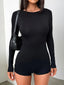 Long Sleeve Ruched Active Romper