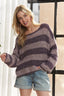 ADORA Horizontal Stripes Knit Textured Sweater