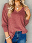 V-Neck Casual Long Sleeve T-Shirt