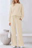 Round Neck Long Sleeve Top and Pants Set