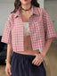 Plaid Button Up Cropped Shirt
