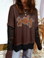 Rhinestone Spooky Graphic Lace Patchwork Long Sleeve T Shirt