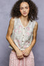 POL Floral Embroidered V-Neck Vest