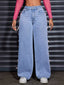 Wide Leg Jeans with Bow Decor