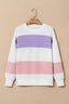 Color Block Round Neck Long Sleeve Sweatshirt