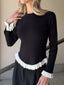 Ruffle Trim Long Sleeve Sweater