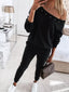 One-Shoulder Pearl Embellished Top and Pants Set