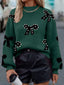 Pearl Bow-Embellished Long Sleeve Sweater