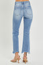 RISEN Full Size Frayed Hem Cropped Straight Jeans