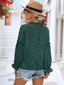 Animal Print Tie Neck Flounce Sleeve Blouse