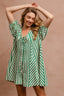 BiBi Puffy Sleeves Romper with Back Button Closure