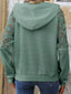 Lace Detail Drawstring Long Sleeve Hoodie