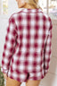 Plaid Long Sleeve Shirt and Drawstring Shorts Lounge Set