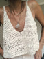 Crochet Knit V-Neck Sweater Vest
