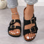 Open Toe Double Buckle Sandals