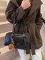 Vintage Style Leather Shoulder Bag with Charm