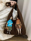 Embroidered Character Plush Handbag