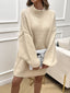 Devine Mock Neck Long Sleeve Mini Sweater Dress