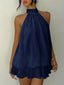 Halter Neck Layered Mini Dress