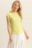 HYFVE Textured Round Neck Cap Sleeve Knit Top