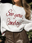 Letter Contrast Hem Round Neck Sweater