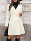 Lapel Collar Long Sleeve Longline Coat