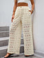 Decorative Button Wide Leg Pants
