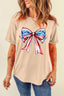 Bow Graphic Round Neck Short Sleeve T-Shirt