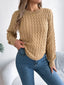 Asymmetric Hem Round Neck Long Sleeve Sweater
