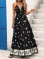 Printed Halter Neck Maxi Dress