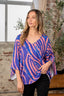 Sew In Love Full Size Print Bell Sleeve V-Neck Top
