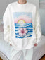 Graphic Round Neck Drop Shoulder Sweatshirt