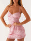 Beaded Floral Mini Dress