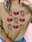 Christmas Heifer Bow Knot Print Casual Sweatshirt