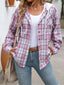 Plaid Button-Up Hooded Shirt