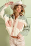 BiBi Color Block Vintage Washed Corduroy Jacket
