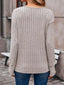 Ribbed V-Neck Long Sleeve Top