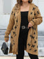 Plus Size Open Front Drop Shoulder Knit Cardigan