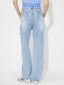 Flower High Rise Straight Leg Jeans with Pockets