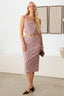 Tasha Apparel Floral Embroidered Top and Long Waist Skirt Set