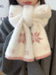 Fluffy Snowflake Pattern Winter Scarf