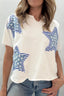Patriot Star Patched Notched Neck Mineral Washed Tee