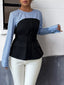 Striped Long Sleeve Blouse with Bow Tie